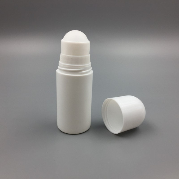 50ml Refillable Roller Bottle Empty White With Plastic Roller 50cc Rol-on Ball Bottle Deodorant Perfume Lotion Light Container