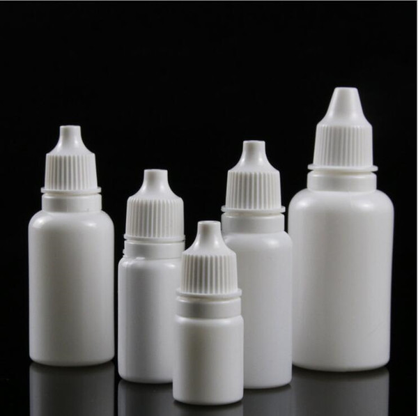 5ml 10ml 15ml 20ml 30ml White Plastic Liquid Bottles Squeezable Eye Dropper Bottles Liquid Droppers Empty Bottle