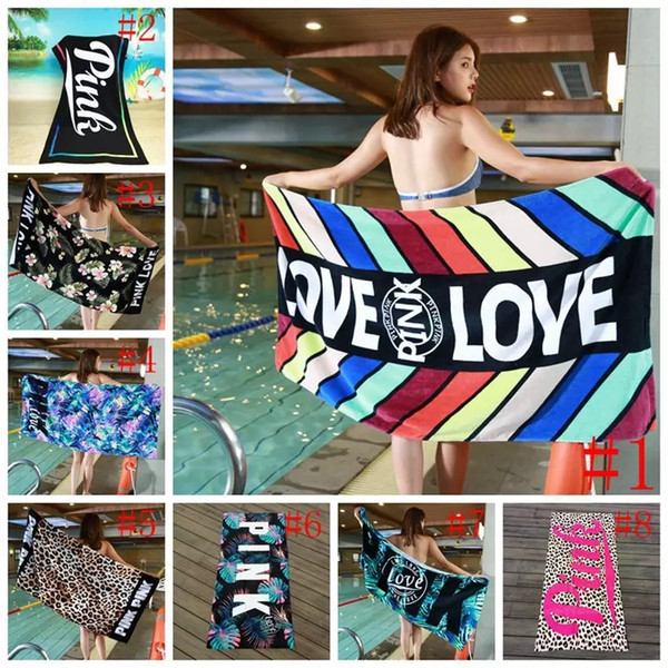 Women Stylish Beach Sun-screen Scarf Simple All-match Shawl Tippet Party Scarf bath towel VS Love Pink Beach Towel BBA155