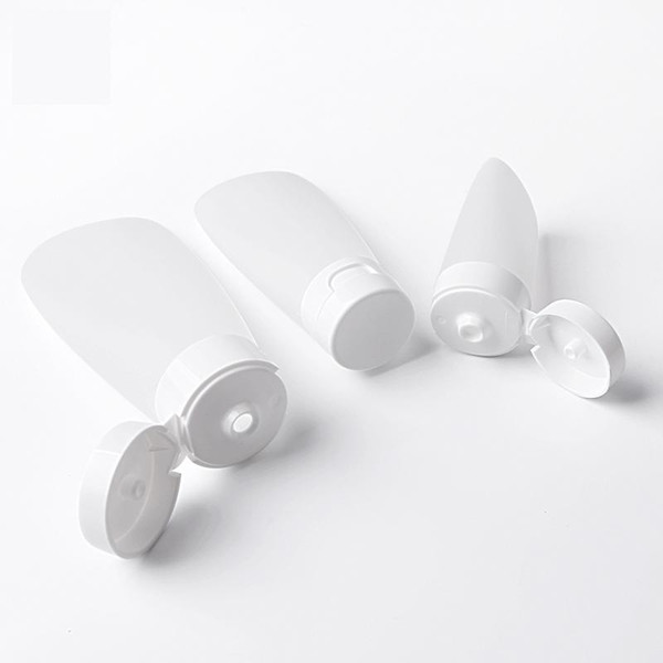 48pcs 30ml/60ml/100ml Empty Frosted Soft Refillable Plastic Lotion Tubes Squeeze Cosmetic Packaging Facial cream flip cover hose