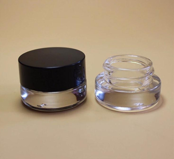 500 X 3g Traval Small cream make up Glass jar with aluminum lids white pe pad 3cc 1/10oz cosmetic packaging glass jar SN1916