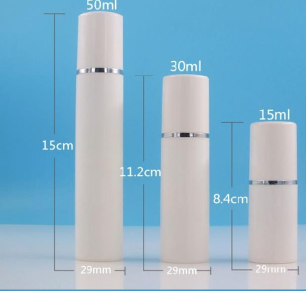 10pcs sample white PP 15ml airless bottle white color airless pump for lotion BB cream vacuum bottle