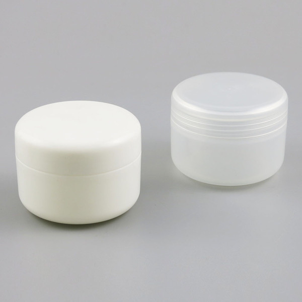 24 X 250g White Clear Plastic PP Powder Sample Jar Powder Case Makeup Cosmetic Travel Empty Plastic Nail Art Jar