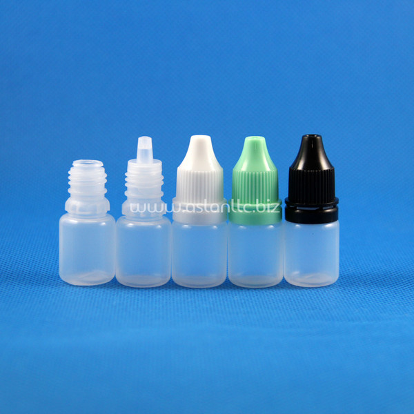 100 Pcs 5ML 0.17 OZ Plastic Dropper Bottle Tamper Proof Evidence Cap LDPE Dispense Liquids Vapor Vape Juice OIL 5 ml