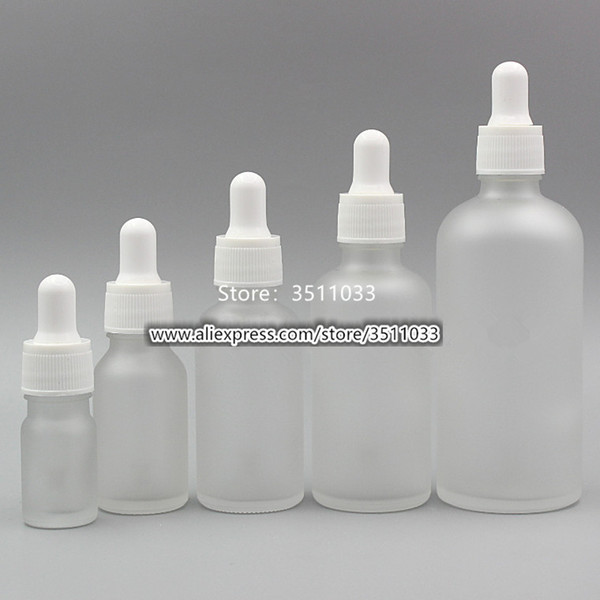 5ml 10ml 15ml 20ml Frosted Glass Eye Essence Oil Dropper Bottle Small Cosmetic White Pipette Bottle Empty Travel Dropper