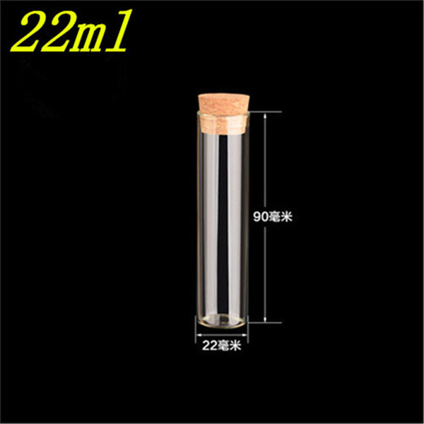 22*90mm 22ml Empty Glass Transparent Clear Bottles With Cork Stopper Glass Vials Jars Packaging Bottles Test Tube 100pcs/lot