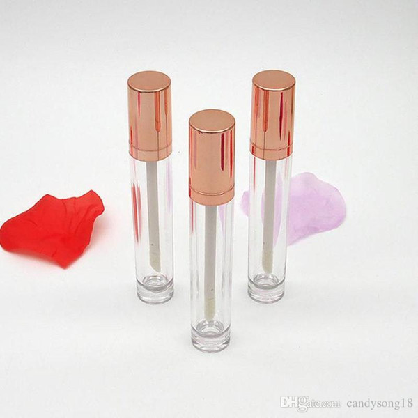 5.5ml Lip Gloss Tubes,Rose Gold Cap,Cylinder Lip Stick Packing Container,Empty DIY Lip Balm Bottle Fast Shipping