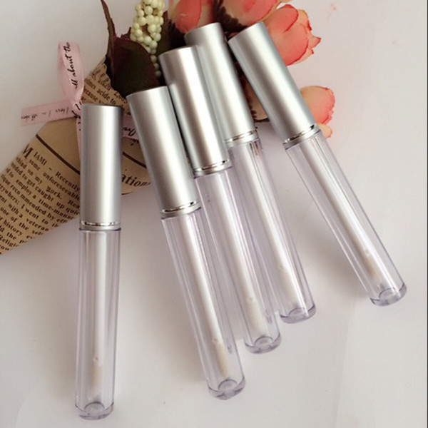 Wholesale- 30 PCS Empty lip gloss tubes 2.5MLClear Lip gloss container lip oil plastic tube with silver cap