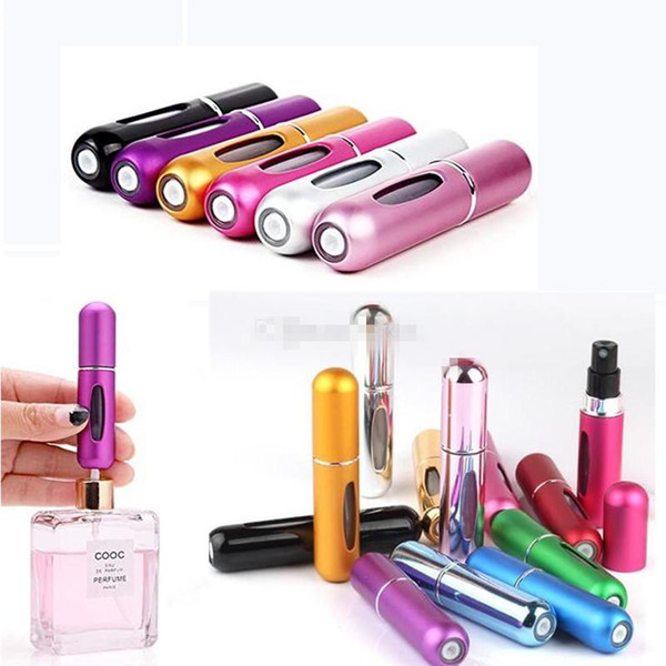 5ml Portable Mini Aluminum Refillable Perfume Bottle With Spray Empty Cosmetic Containers Easy to Fill Scent Aftershave Pump Case