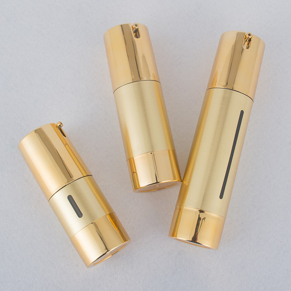 15ml/30ml/50ml U-shaped Gold Emulsion Pure Dew Bottle Cosmetics Sub-bottle Empty Open Skylight Vacuum Bottle 10PCS/LOT