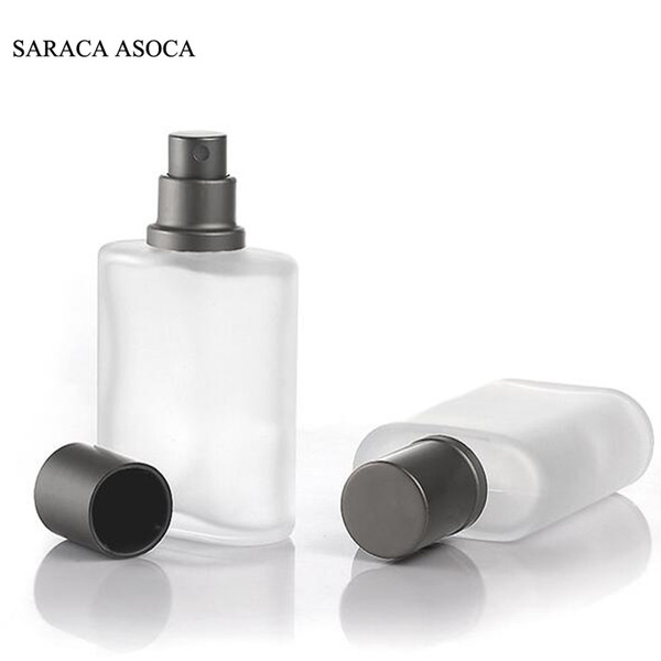 20pcs/lot 30ml Silver Gray Cap Frosted Glass Spray Perfume Bottle Glass Automizer Refillable Bottles Big Capacity