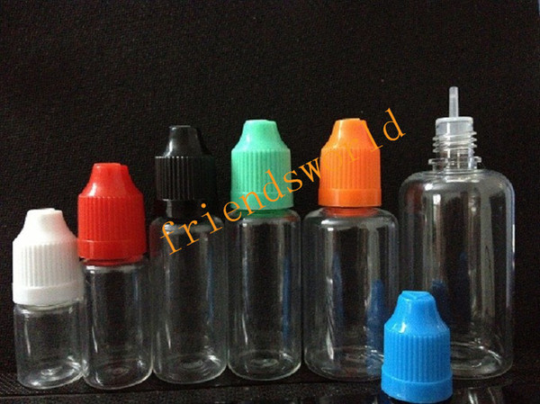 PE eGo needle bottles with childproof safety cap and long thin dropper tip 3ml/5ml/10ml/15ml/20ml/30ml e liquid bottles