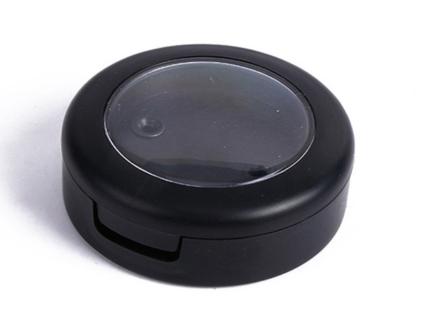 Brand new 10g empty concealer compact / eyeshadow case with black rim lid matte black color