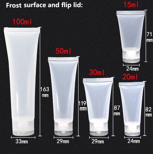 5ml 10ml 15ml 20ml 30ml 50ml 100ml Clear Plastic Lotion Soft Tubes Packing Bottles Sample Empty Cosmetic Makeup Cream Container WX9-293