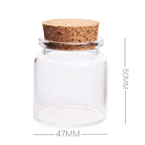 50ml Recycled Glass Cork Lid Storage Jar, Small Glass Bottle Vial Pendant With Cork