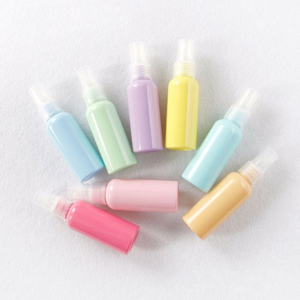 Portable 50ml Perfume Bottles Plastic Easy To Carry Packing Containers Colorful Macaroon Colors Spray Bottle Creative 0 65zh BB