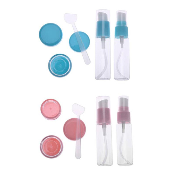 6pcs/Set Portable Refillable Bottles Makeup Spray Bottle Travel Face Cream Empty Pot Cosmetics Container Bottles Set