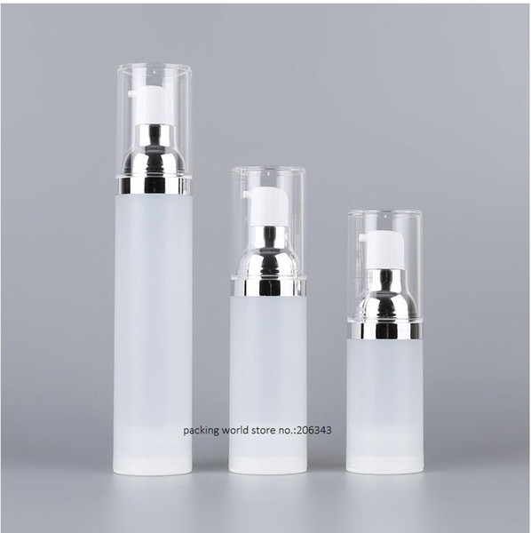 20ml frosted airless bottle frosted body silver pump transparent lid for serum/lotion/emulsion/foundation cosmetic packing