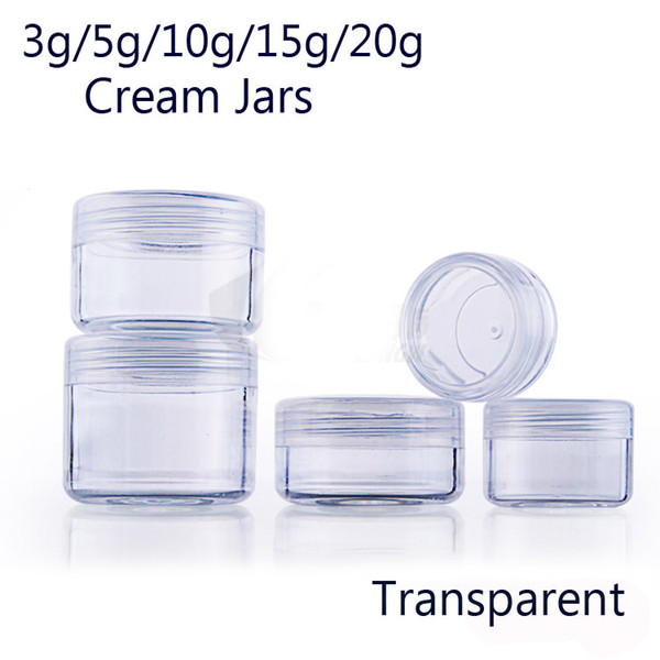 3g 5g 10g 15g 20g Cosmetic Empty Jar Pot Eyeshadow Makeup Face Cream Lip Balm Container Bottle Cosmetic Bottle Packaging transparent