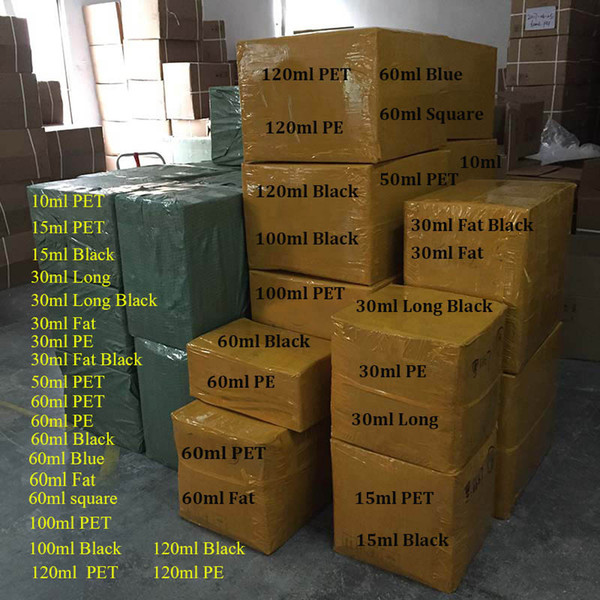 500pcs Empty dropper Plastic long pen E Liquid Bottles 30ml 60ml 100ml 120ml PET E-cig Bottle With Tamper Evident Caps For E-liquid E-juice