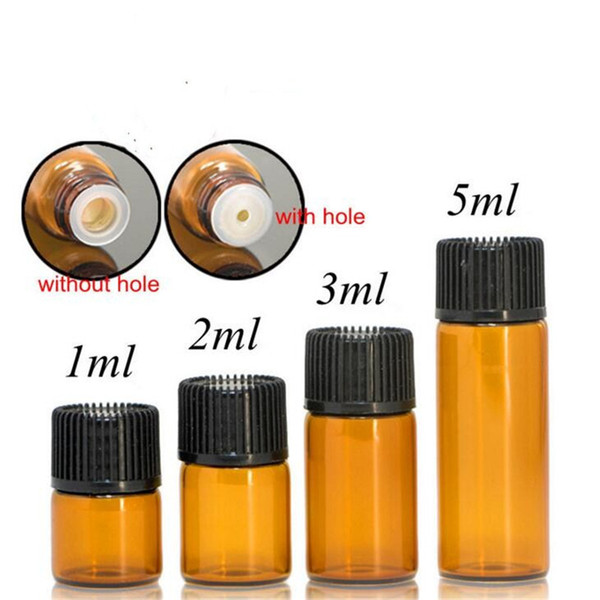 1ml 2ml 3ml 5ml Amber Mini Glass Bottle Smoke oil Bottle Essential Oil Display Vial Small Serum Perfume Brown Sample Container B028