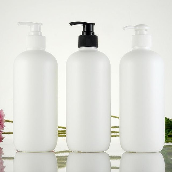 500ml empty white cylinder shape shampoo plastic bottles lotion pump HDPE cosmetic container Lotion plastic bottle