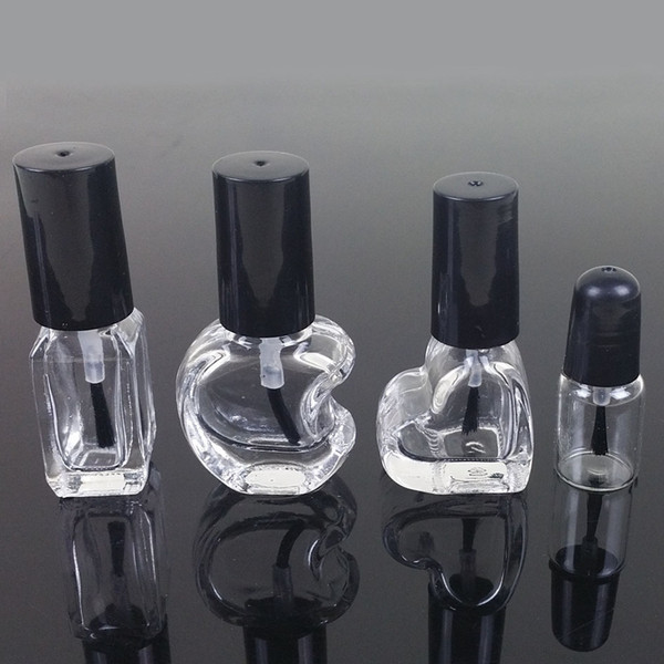 Capacity 2ml 3ml 4ml 5ml 50pcs/lot apple heart and mandy design empty nail polish bottle for Cosmetics Packaging Nail Bottles