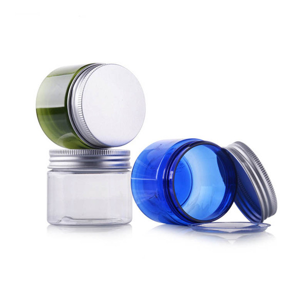 50G 50ML Plastic Empty PET Refillable Cream Facial Mask Makeup Lotion Container Cosmetic Jars Pot with PVC Mat and Silver Aluminum Lid