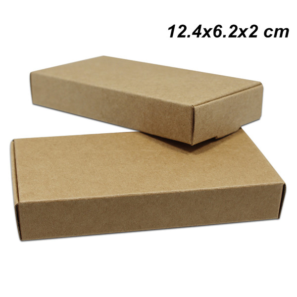 12.4x6.2x2cm Brown DIY Handmade Soap Kraft Gifts Crafts Paper Board Box for Wedding Birthday Card Paper Candy Bakery Cake Storage Pack Boxes