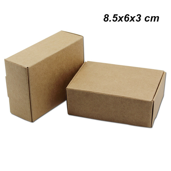 8.5x6x3 cm Brown Kraft Paper DIY Gifts Craft Paper Pack Box for Events Day Paperboard Packaging Box Wedding Party Favors Paper Soap for Pack