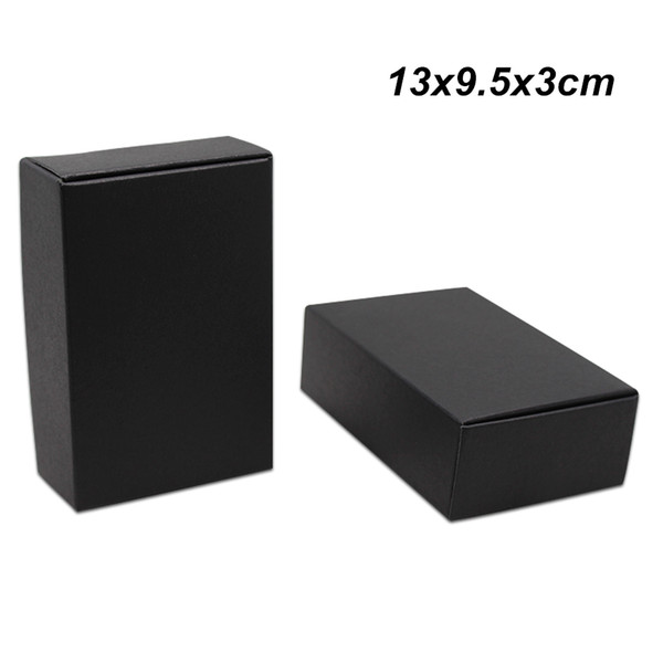 30 PCS 13x9.5x3 cm Black Kraft Paper Packaging Boxes for Jewelry Accessory Craft Paper Cookies Food Storage Packing Boxes for Birthday Gifts