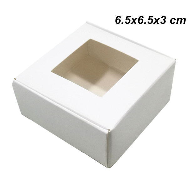 6.5x6.5x3cm White Handmade Soap Kraft Paper Gifts Packing Box for Chocolate Cake Craft Paperboard Storage Box for Bakery Cake Cookie Package