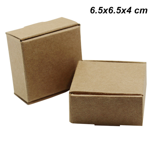 6.5x6.5x4 cm 20Pcs Lot Brown Kraft Paper Crafts Packaging Boxes for Jewelry Accessories DIY Soap Craft Paper Cookies Food Storage Pack Boxes