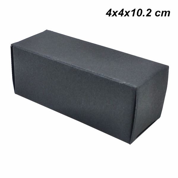 4x4x10.2 cm 30pcs Black Card Paper Essential Oil Bottle 50ml Lip Stick Kraft Storage Box Paper Board Handmade Box for Perfume Cosmetic Gifts