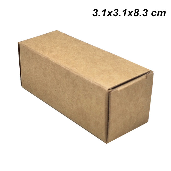 Brown 3.1x3.1x8.3 cm 50pcs Card Paper Essential Oil Bottle Lip Stick Kraft Storage Box Paper Board Handmade Boxes for Perfume Cosmetic Gifts