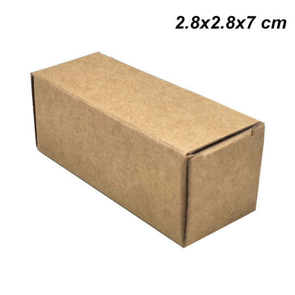 2.8x2.8x7cm 50 Pcs Lot Brown 10 ML Essential Oil Bottle Lipstick Package Kraft Paper Box Perfume Cosmetic Nail Polish Small Gift Packing Box