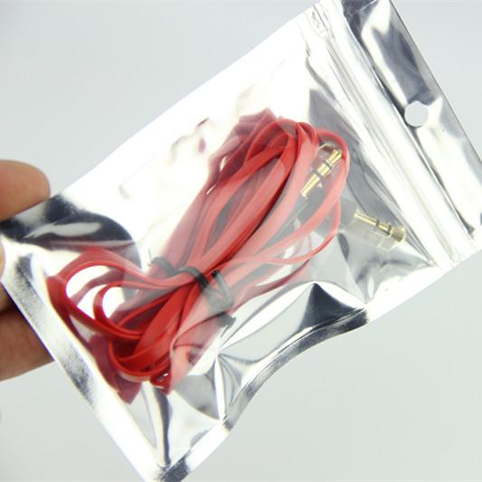 12*7.5/ 13*8.5/15*10.5cm anti-static Valve Zipper Plastic Retail Packaging Pack Bag Zip Lock Ziplock Bag Retail Package for AUX cable