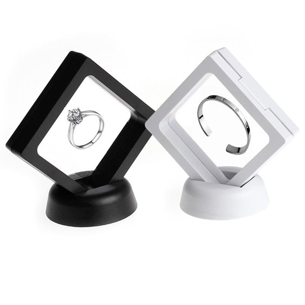 White black Jewelry Ring Pendant Display Stand Suspended Floating Display Case Jewellery Coins Gems Artefacts Packing Boxes