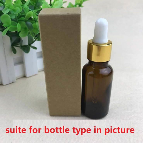 100pcs-10ml/20ml/30ml/50ml/100ml White Black Kraft Paper Box for Dropper Bottle Essential Oil Sprays sample valve tubes package