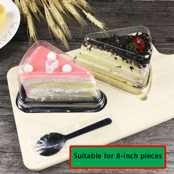 New Arrival Plastic Clear Disposable Cake Box Single Individual 8 Inch Triangle Cake Boxes Food Dessert Packaging