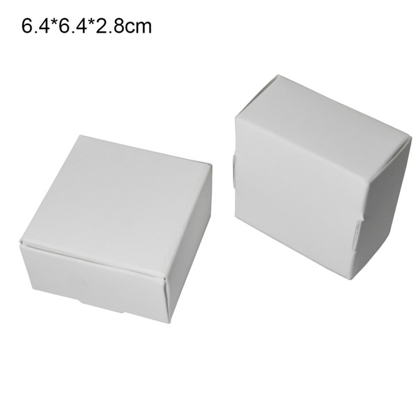 50pcs/lot 6.4*6.4*2.8cm Natural White Kraft Paper Small Gifts Packaging Box Carton Paperboard Wedding Party DIY Gift Supply Packing Box