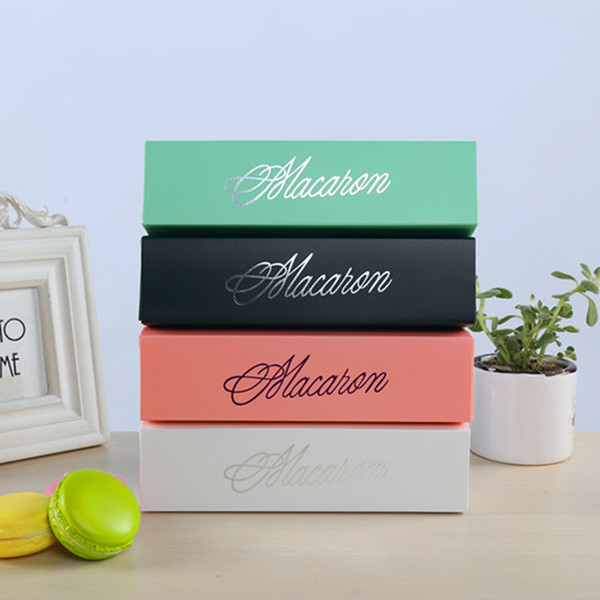 Macarons Box 5 Colors 6 Particle Loading Chocolate Biscuit Box Portable Drawer Type Cake Cookie Box Baking Packaging Gift 10 Pieces ePacket