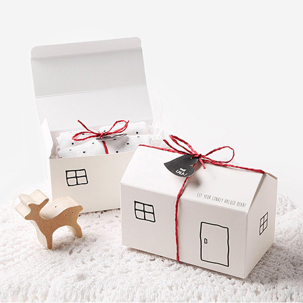 paper box/carton house design for cookies/gift/baking/chocolate/party/fesiival packing 2 colour for your choice 20pcs/lot free shipping