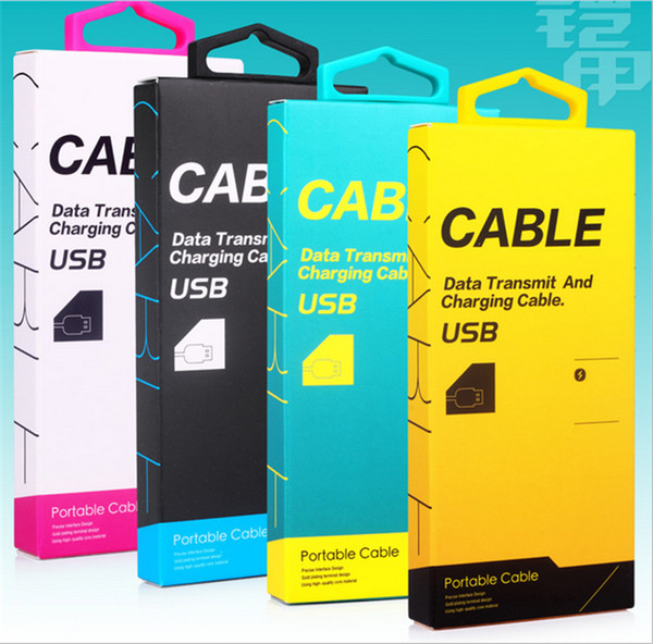 Universal USB Cable Retail Package Boxes USB Data Line Charger Adapter PVC Packing Box Packages for Iphone 6s 7 Plus Samsung 1M 1.5M Cable