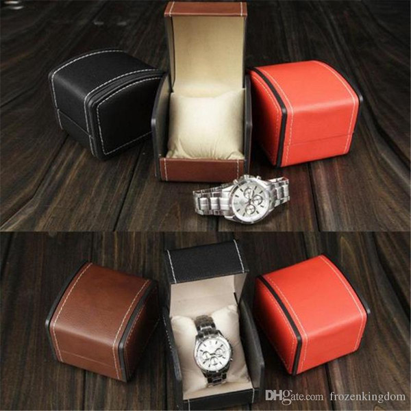 Luxury PU Leather Watch Box Gift Boxes Leather Watch case with Pillow For Bangle Ring Earrings Packaging Box 2019032716