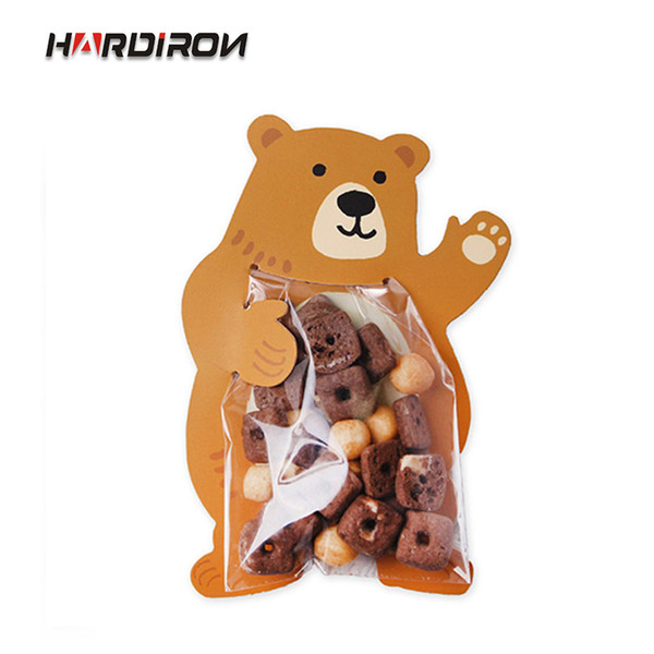 HARDIRON Korean Style Cute Cartoon Food Creative Card Packaging Bag Baking Decorative Bag Card(100 cards+100 OPP bags)