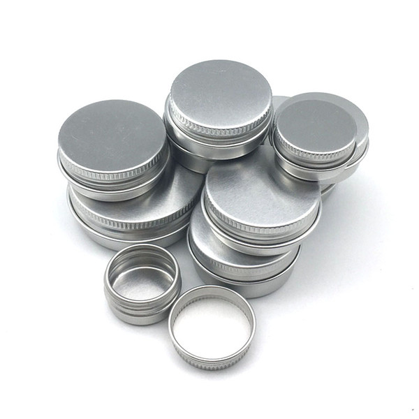 5 10 15 20 30 ml Makeup Aluminium Jar Tin Pot Nail Art Lip Empty Cosmetic Containers Screw Thread Cream Storage