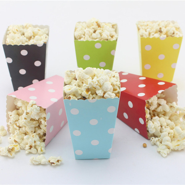 Baby Shower Decoration Popcorn boxes kids happy birthday party Boy and Girl strip polka dot chevron movie home decor