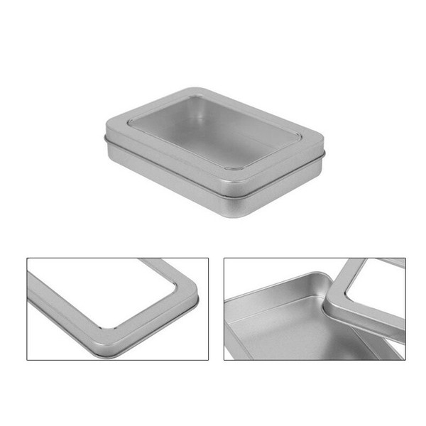 New Luxurious Mini Silver Metal Tin Box for Oil Lighter Gift Set Case Square 115*85*22mm Free Shipping