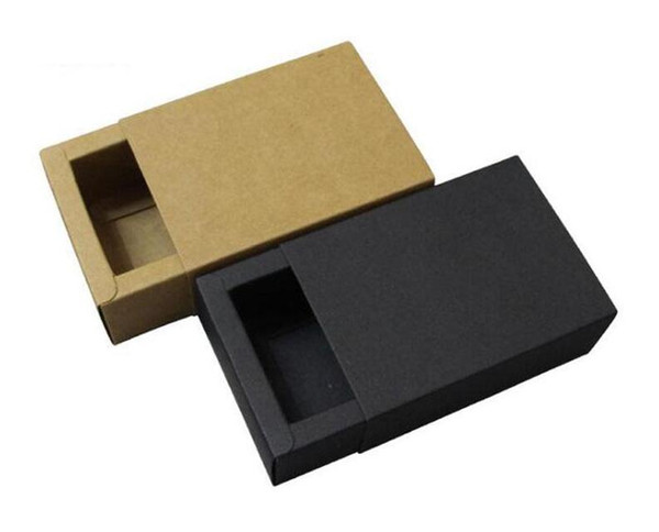 14*7*3cm Black Beige Drawer Packing Box Gift Bow Tie Packaging Kraft Paper Carft Cardboard Boxes